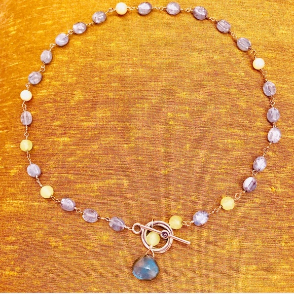 Jewelry - NWOT Artisan Labradorite, Pearl & Jade Necklace